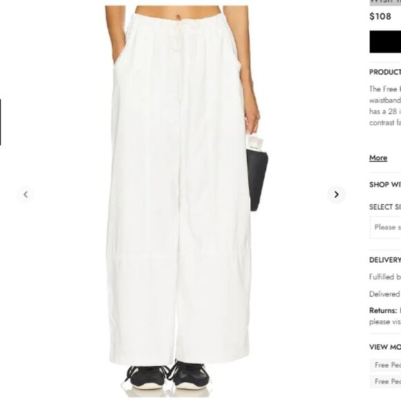 Free People Wish it Wide Leg Pants Size Small NWT - Picture 1 of 14